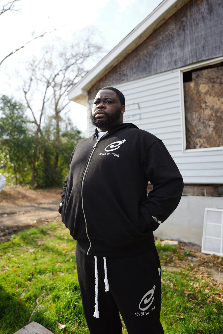 5. Black Cotton Fleece Set