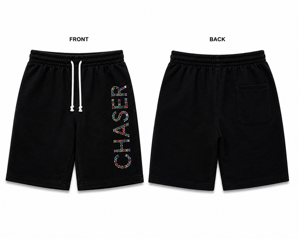 STUDDED LOGO SHORTS