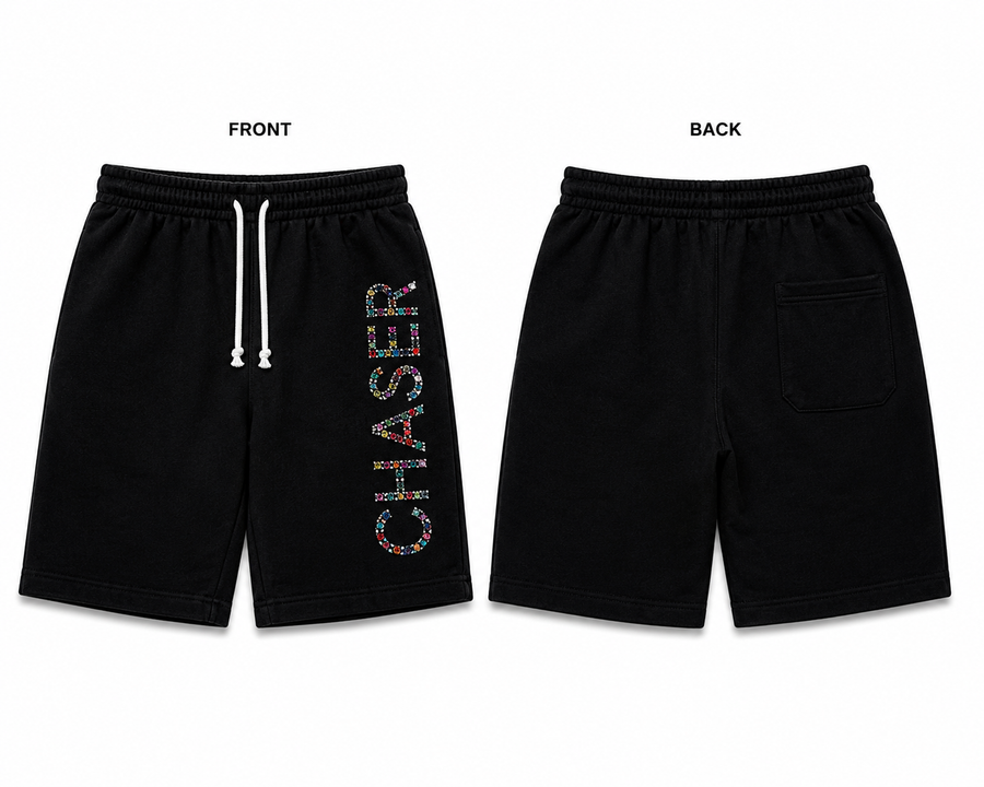 STUDDED LOGO SHORTS